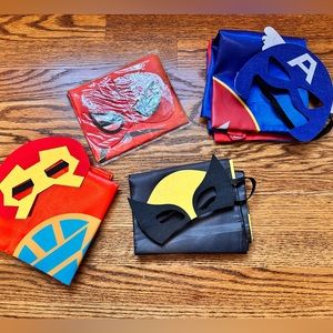 Superhero Capes and Masks, Never used! 4 masks and matching capes